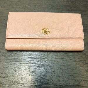 Gucci Blush Pink Pebbled Leather Wallet